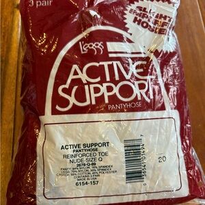 L'eggs Sheer Energy Active Support Pantyhose Slightly Imperfect Nude Q 3 Pr Vtg